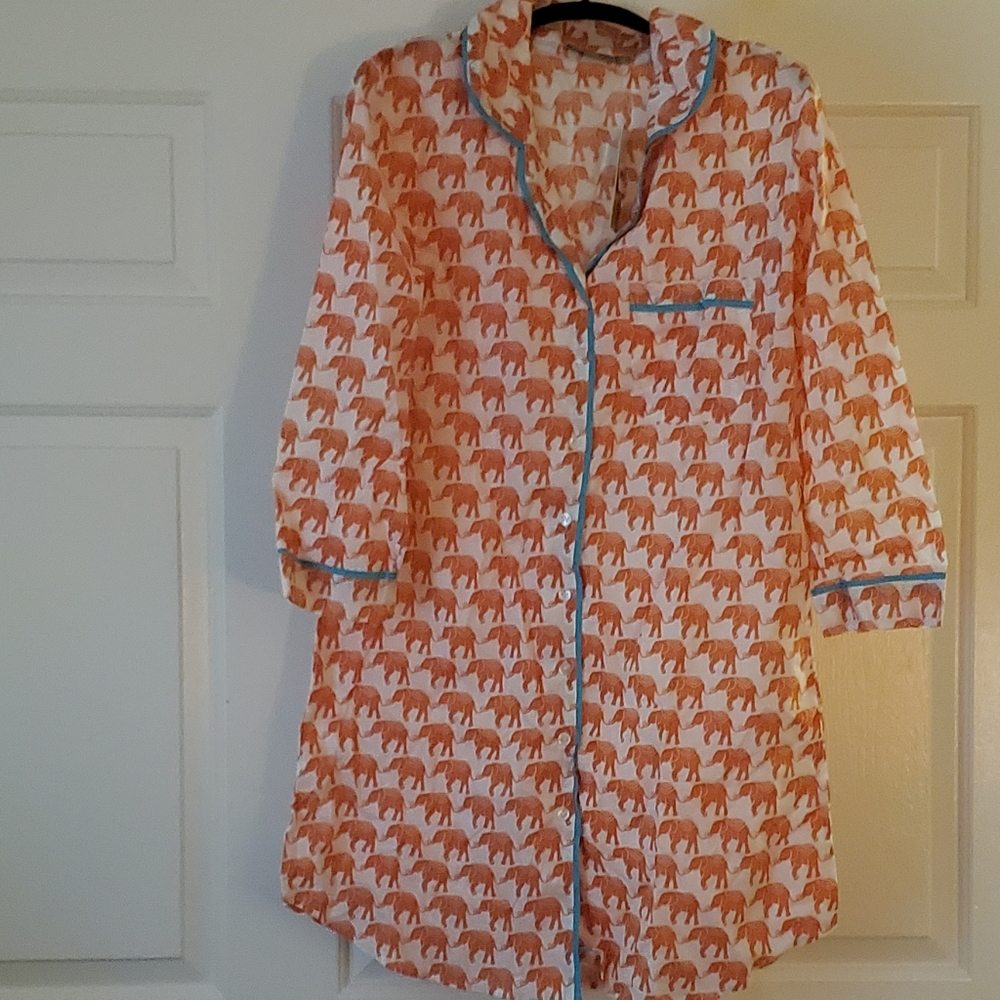 💜 NWT elephant sleep shirt pj cotton lightweight